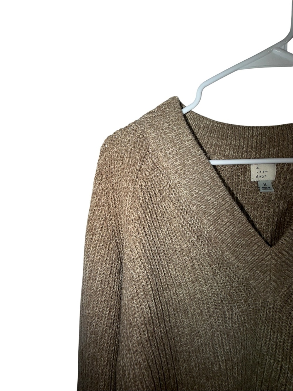 a new day Women's V-Neck Sweater in Taupe Brown - Picture 2 of 4